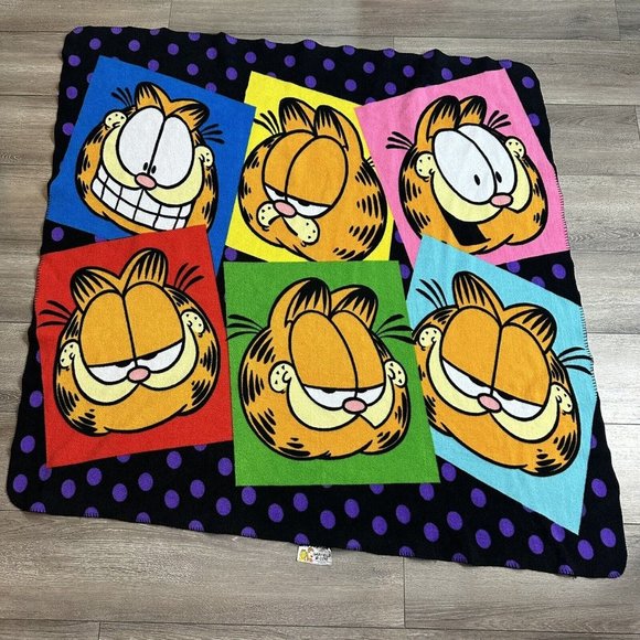 Paws Garfield Odie Other - VINTAGE 90s Licensed Paws Garfield Odie Fleece Soft Blanket Throw RARE